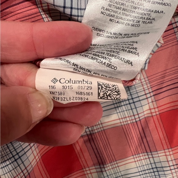 Columbia Omni-Wick Outdoor Button-down Shirt Red Blue Grey Plaid‎ Large - Picture 7 of 8